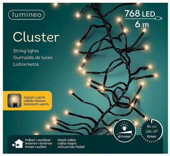 Lumineo Cluster-Lichterkette Outdoor 768 LEDs 6m warmwei&szlig; (494692)