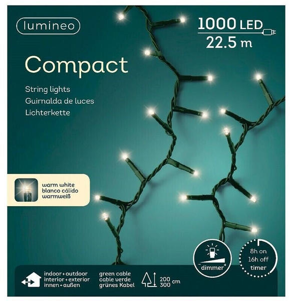 Lumineo Compact String Lights 1000 LED 22,5m warmweiß/grün