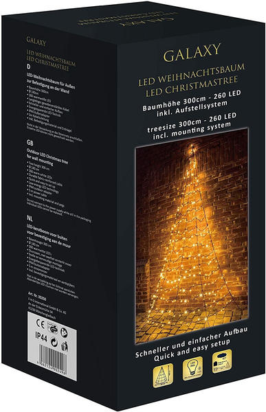 FHS Wandtannenbaum mit 260 LEDs 3m warmweiß (35250)