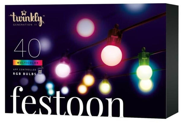 twinkly Festoon Lights 40 RGB Lamps Starter Kit (TWF040STP-BEU)