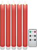 Goobay 5er-Set rote LED-Echtwachs-Stabkerzen, inkl. Fernbedienung - Wunderschöne und