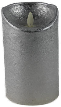 Coen Bakker LED-Echtwachskerze mit flackendem Docht 12,5 x 7,5 cm silber