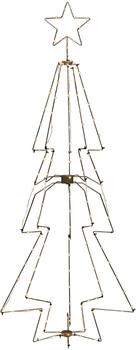 Konstsmide LED Weihnachtsbaum mit Top-Stern messingfarben 4 Stränge à 25 Dioden+1 Strang à 40 Dioden (3947-888)