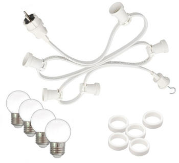 SATISFIRE Illu-/Partylichterkette 20m - Außenlichterkette weiß - 20 warmweiße LED Kugellampen