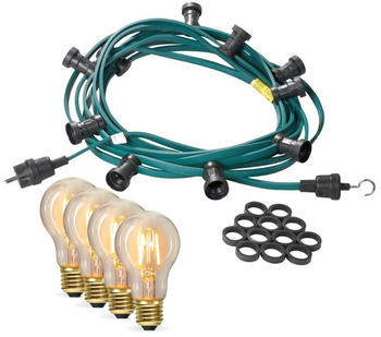 SATISFIRE Illu-/Partylichterkette 30m - Außenlichterkette 30Edison LED Filamentlampen (12336)