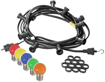 SATISFIRE Illu-/Partylichterkette 5m - Außenlichterkette 5 x bunte LED Kugellampen