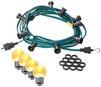 SATISFIRE Illu-/Partylichterkette 5m - Außenlichterkette grün - 10 ultra-warmweiße LED Kugeln
