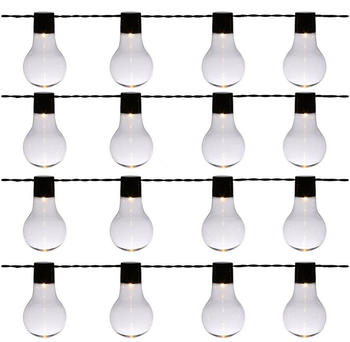 Marelida LED Party Lichterkette - 16 transparente Glühbirnen - warmweiße LED - 4,5m - für Außen