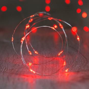 Lights4fun 20er LED Micro Lichterkette rot batteriebetrieben