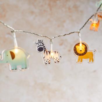 Lights4fun 12er Safari Lichterkette Kinderzimmer