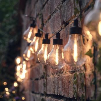 Lights4fun 20er LED Party Lichterkette Retro Outdoor batteriebetrieben