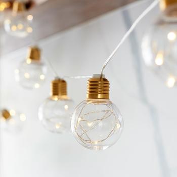 Lights4fun 10er Micro Lichterkette Glühbirnen batteriebetrieben kupferfarben