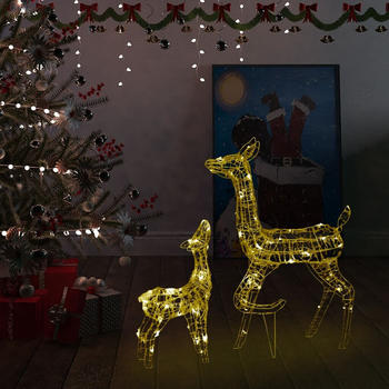 vidaXL LED-Rentier-Familie Acryl 160 LED Warmweiß (329789)