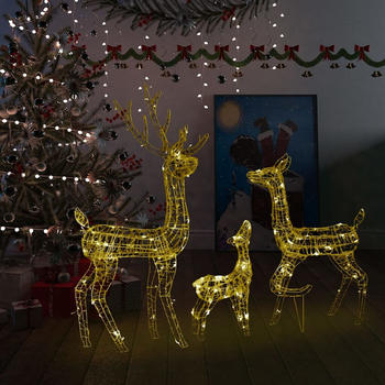 vidaXL LED-Rentier-Familie Acryl 300 LED Warmweiß (329793)