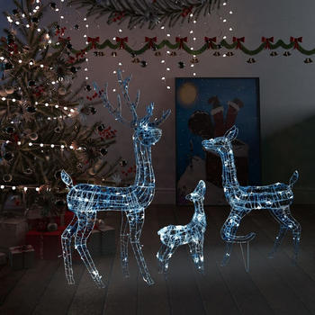 vidaXL LED-Rentier-Familie Acryl 300 LED Kaltweiß (329794)
