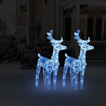 vidaXL LED-Rentiere 2 Stk. Blau 80 LEDs Acryl (342680)