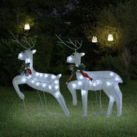 vidaXL LED-Rentiere 2 Stk. Wei&szlig; 40 LEDs