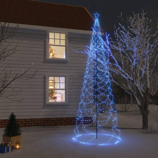 vidaXL LED-Weihnachtsbaum mit Metallstange 1400 LEDs Blau 5 m (328636)