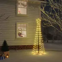 Vidaxl Led-weihnachtsbaum Kegelform Warmwei&szlig; 108 Leds 70x180 Cm