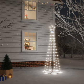 vidaXL LED-Weihnachtsbaum Kegelform Kaltweiß 108 LEDs 70x180 cm (343487)