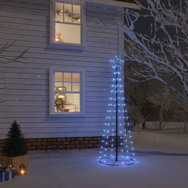 vidaXL LED-Weihnachtsbaum Kegelform Blau 108 LEDs 70x180 cm (343488)
