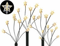 Led Gartenleuchtst&auml;be Stern 4er Set - Mit Batterie / Timer