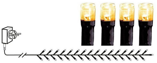 Marelida LED Lichterkette - GOLDEN LED Serie - 800 ultra warmweiß LED - L: 16m - schwarzes Kabel - für Außen