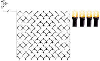 Marelida LED Lichternetz - GOLDEN LED Serie - 160 ultra warmweiß LED - 2m x 2m - schwarzes Kabel - für Außen