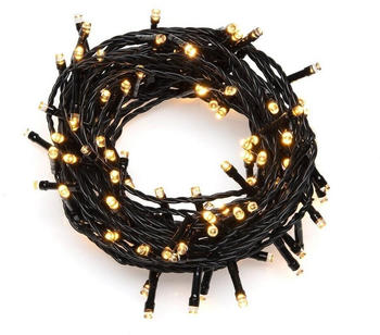Konstsmide LED Lichterkette - 1200 bernsteinfarbene LED - L: 83,93m - schwarzes Kabel - Trafo - für außen