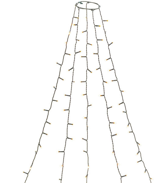 Konstsmide LED Baummantel Lichterkette - 5 Stränge jeweils 50 ultra warmweißn LED - gefrostet - Timer - Indoor