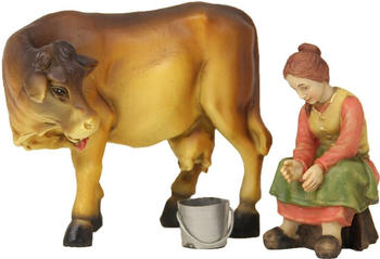 dekoprojekt Bäuerin mit Kuh beim Melken