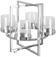 Fink Kerzenhalter "NORMAN, Weihnachtsdeko" aus Edelstahl und Glas, 4-flammig,