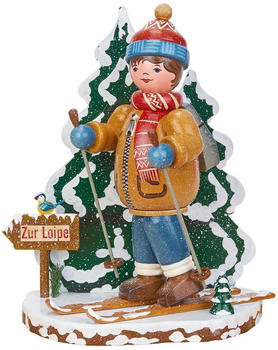 Hubrig Volkskunst Winterkind Schneeschuhfahrer 20cm (105h4004)
