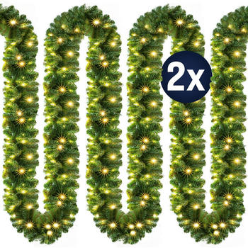 Deuba Tannengirlande mit 200 LEDs warmweiß 10m 2 Stk.