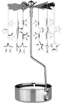 Brubaker Sternen-Teelichthalter 13,5cm silber