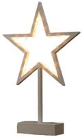Gravidus Weihnachtsstern LED beleuchtet &ndash; Wei&szlig;er Deko Stern mit Standfu&szlig;,