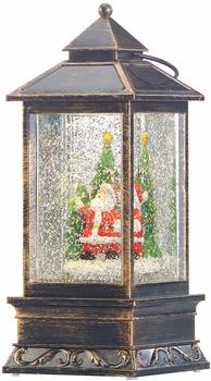 infactory Laterne mit Schneewirbel Weihnachtsmann/Tannenbaum ( NX4867-944)