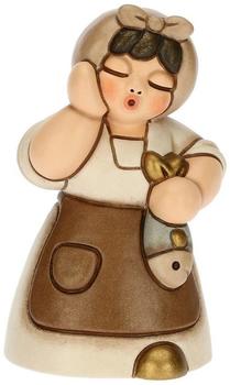 Thun Hand Decorated Ceramic Woman with Fish bianco 5x4.6x8.2 cm h