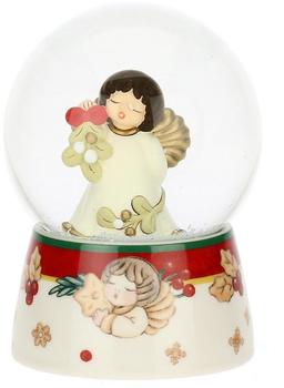 Thun Boule De Neige Angel With Mistletoe in Glass and Ceramic Ø 7.9 cm 11 cm h