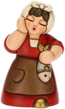 Thun Hand Decorated Ceramic Woman with Fish red 5x4.6x8.2 cm