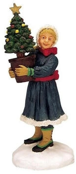Lemax Little Girl with Christmas Tree Caddington Village