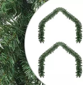 vidaXL Weihnachtsgirlande grün 2 pcs 40 m PVC