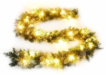 vidaXL Weihnachtsgirlande mit LED-Lichtern grün 5,2 m PVC