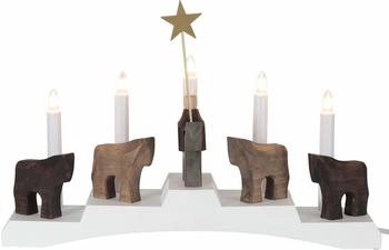 Star Trading Staffans fålar Adventskerzenhalter 5 Lampen Weiß