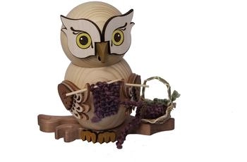 Kuhnert Rauchfigur Eule mit Strickzeug