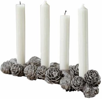 Loberon Kerzenhalter Arasta, silber (12 x 39 x 5.5cm)