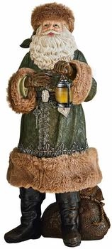 Loberon Deko-Weihnachtsmann Eddi, braun/grün (20.5 x 18.5 x 44.5cm)
