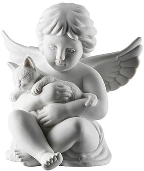 Rosenthal Engel mit Katze mittel weiß matt 10,5 cm