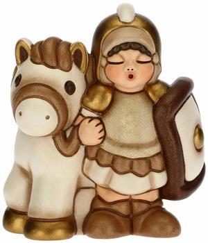 Thun Crib figurine Soldier with Horse white 7.5 x 5.5 x 8.5 h cm