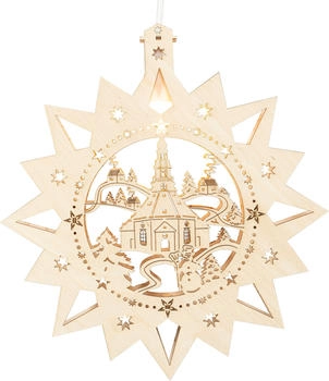 Saico Fensterbild Seiffener Kirche inkl. warmweiß LED wechselbar, B x H x T 30 x 32,5 x 4,5 cm